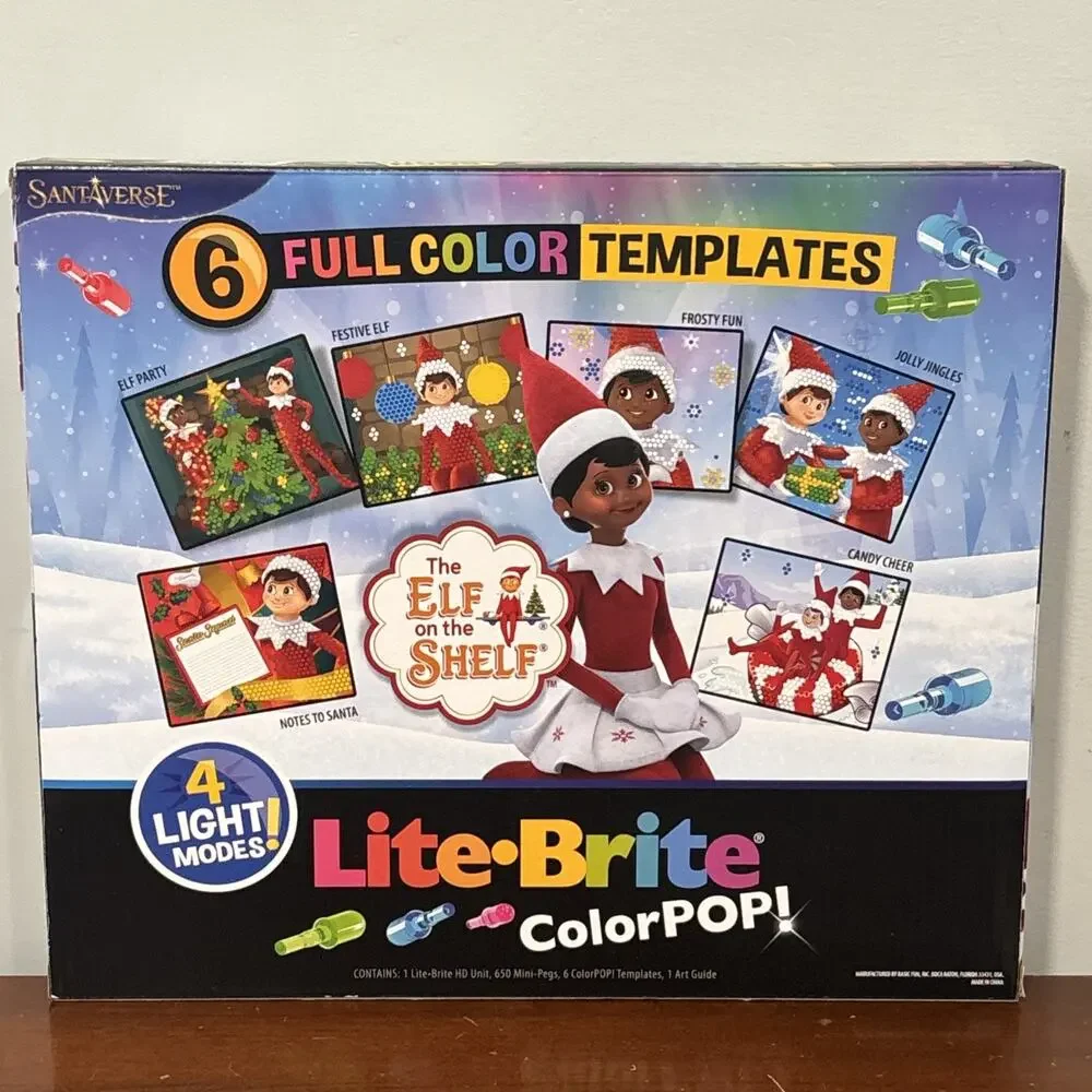 Lite Brite Color Pop Elf on The Shelf Christmas Light Up Toy 6 Templates NEW